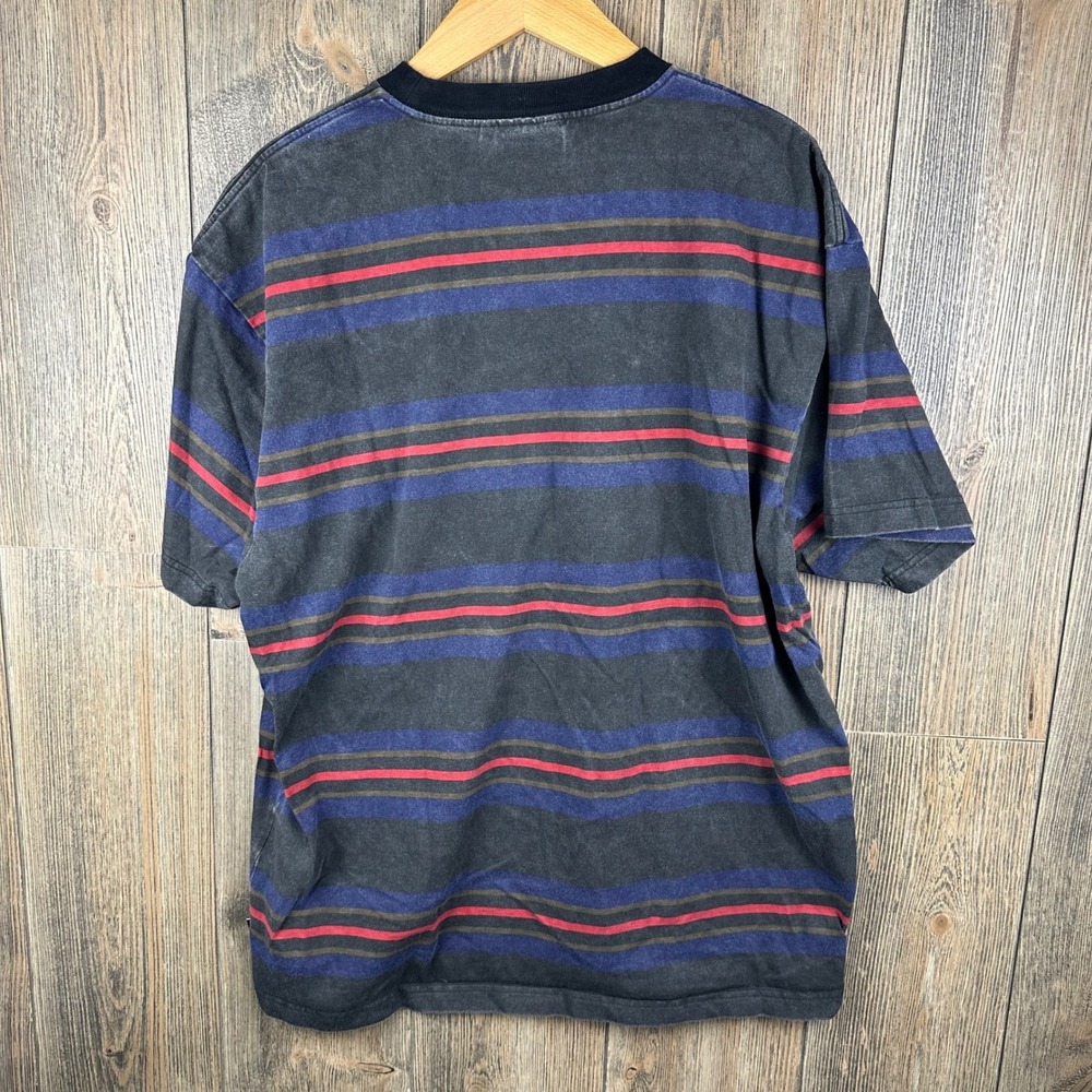 Carhartt WIP Oregon T-Shirt Mens XL Striped Organic Cotton Short Sleeve Black - Picture 7 of 7